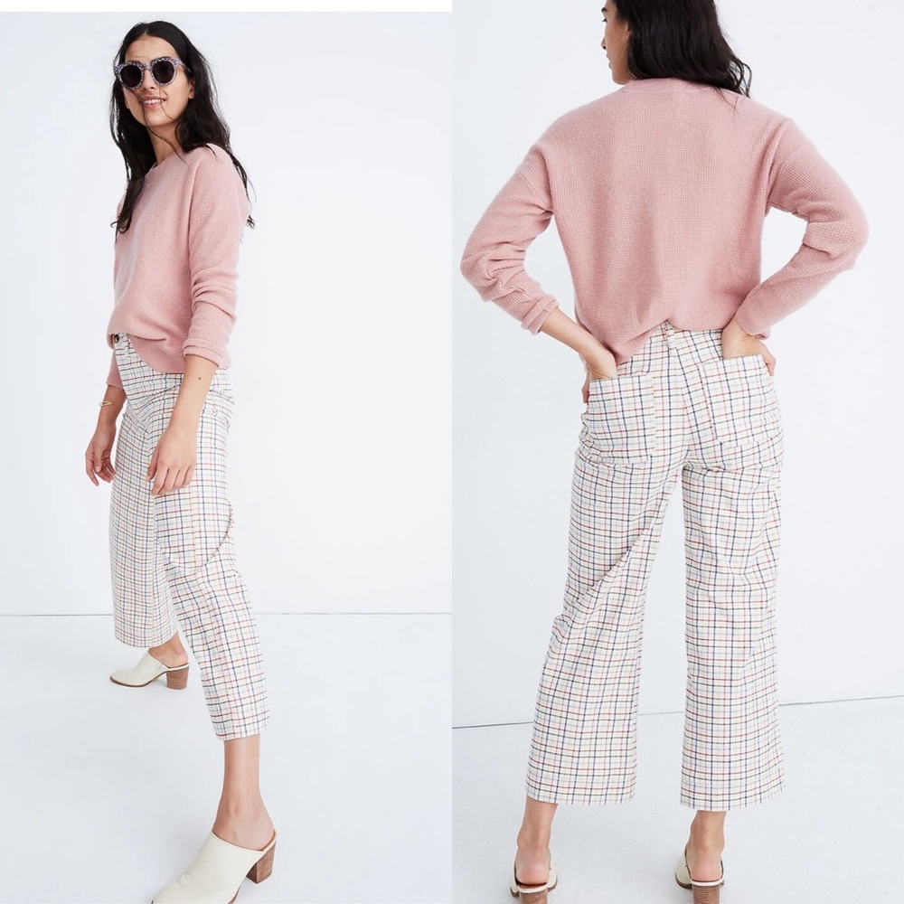 Madewell Emmett Plaid Wide-Leg Pants